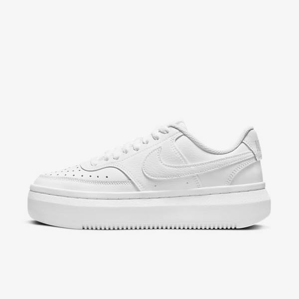 White Women\'s Nike Court Vision Alta Sneakers | NK146YBT