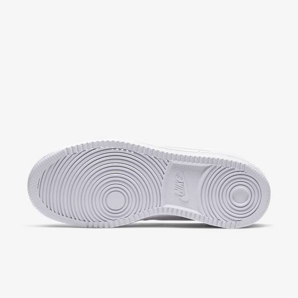 White Women's Nike Court Vision Mid Sneakers | NK172TPU