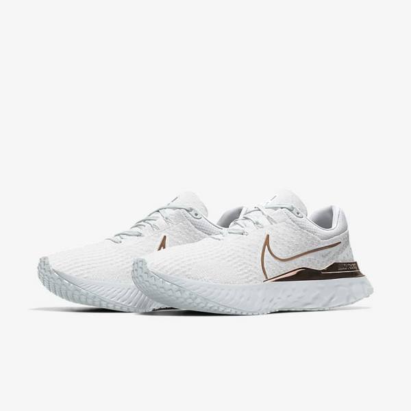 White Women's Nike React Infinity Run 3 By You Custom Road Running Shoes | NK085BAJ