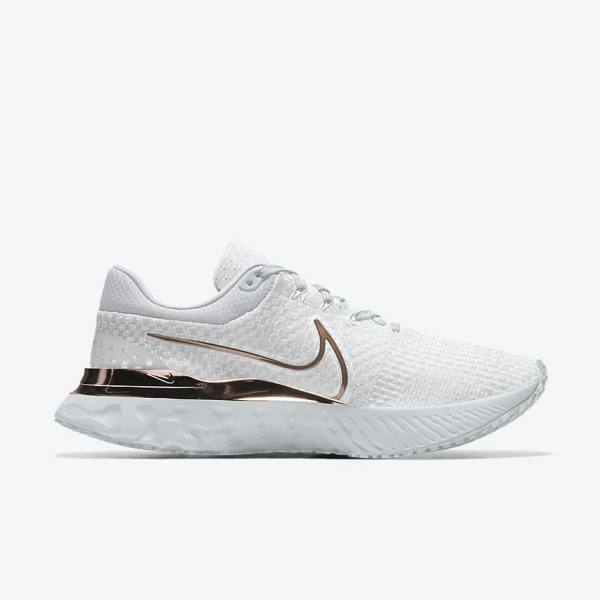 White Women's Nike React Infinity Run 3 By You Custom Road Running Shoes | NK085BAJ