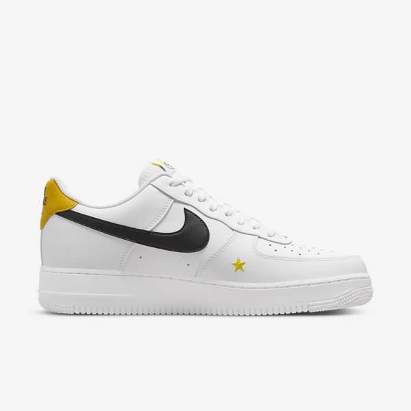 White / Yellow / Black Men's Nike Air Force 1 07 LV8 Sneakers | NK182XBP