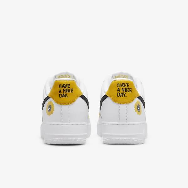 White / Yellow / Black Men's Nike Air Force 1 07 LV8 Sneakers | NK182XBP