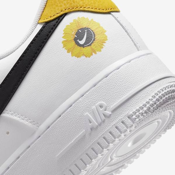 White / Yellow / Black Men's Nike Air Force 1 07 LV8 Sneakers | NK182XBP