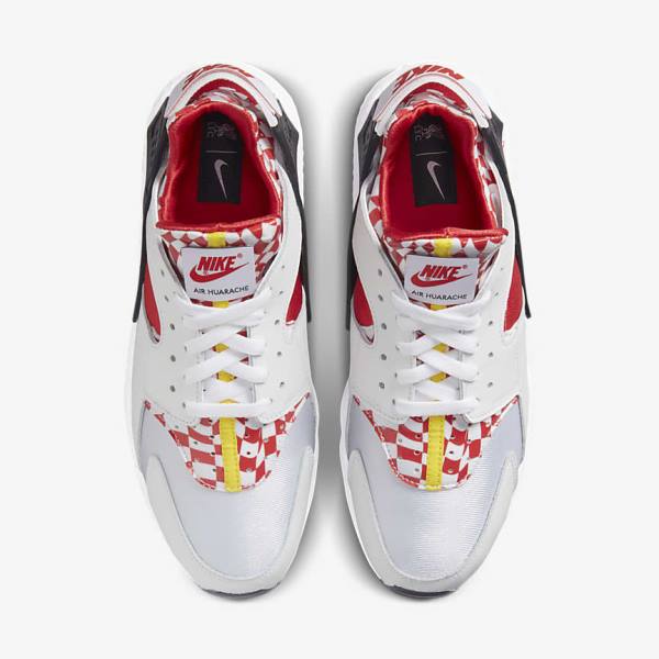 White / Yellow / Red Men's Nike Air Huarache Premium Liverpool F.C. Sneakers | NK586HRD