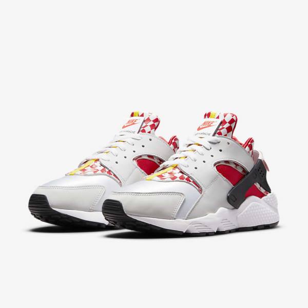 White / Yellow / Red Men's Nike Air Huarache Premium Liverpool F.C. Sneakers | NK586HRD