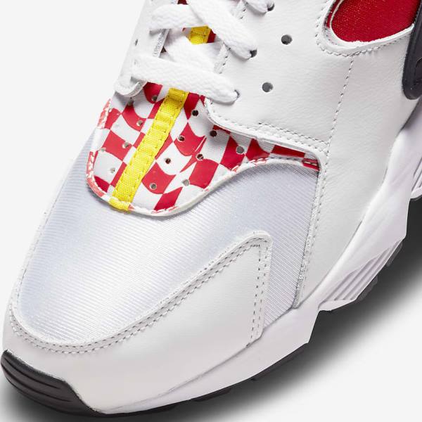 White / Yellow / Red Men's Nike Air Huarache Premium Liverpool F.C. Sneakers | NK586HRD