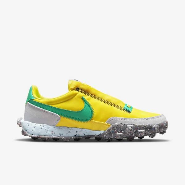 Yellow / Blue / Green Women's Nike Waffle Racer Crater Sneakers | NK925JTO