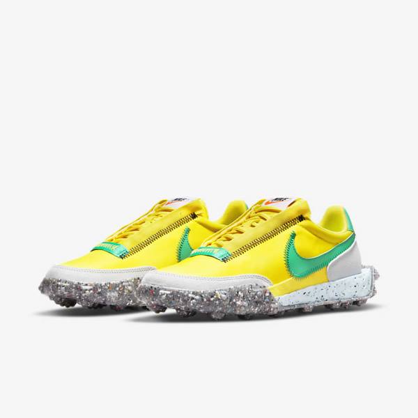 Yellow / Blue / Green Women's Nike Waffle Racer Crater Sneakers | NK925JTO