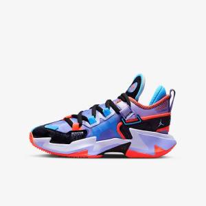 Black / Blue / Light Red Kids' Nike Jordan Why Not Zer0.5 Older Basketball Shoes | NK305KRS