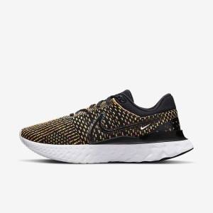 Black / Blue / Pink / White Men's Nike React Infinity Run Flyknit 3 Road Running Shoes | NK652UPO