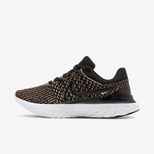 Black / Blue / Pink / White Women's Nike React Infinity Run Flyknit 3 Road Running Shoes | NK639QVX