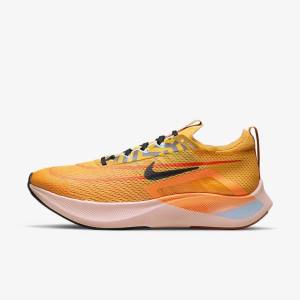 Black / Blue / White Men's Nike Zoom Fly 4 Road Running Shoes | NK321MLZ