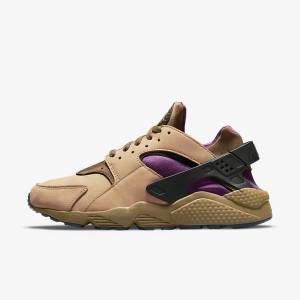 Black / Brown Men's Nike Air Huarache LE Sneakers | NK547QRC