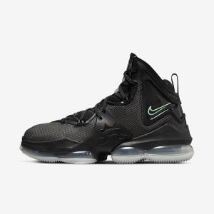 Black / Dark Grey / Green Men's Nike LeBron 19 Basketball Shoes | NK152AWO