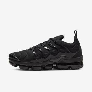 Black / Dark Grey Men's Nike Air VaporMax Plus Sneakers | NK015TQV