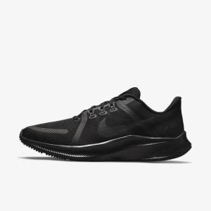 Black / Dark Grey Men's Nike Quest 4 Road Running Shoes | NK073FLX