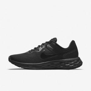 Black / Dark Grey Men's Nike Revolution 6 Next Nature Road Running Shoes | NK845ZVU