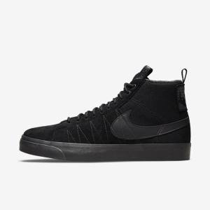 Black / Dark Grey Men's Nike SB Zoom Blazer Mid Premium Sneakers | NK103BRZ