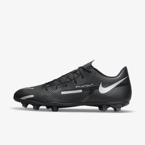 Black / Dark Grey / Metal Silver Women's Nike Phantom GT2 Club MG Multi-Ground Football Shoes | NK352GLQ