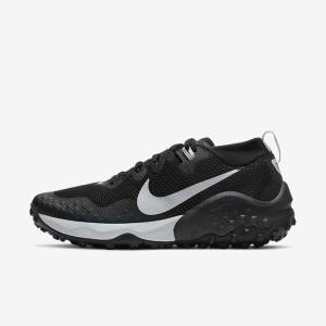 Black / Dark Grey / Platinum Men's Nike Wildhorse 7 Trail Running Shoes | NK581TBF