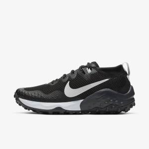 Black / Dark Grey / Platinum Women's Nike Wildhorse 7 Trail Running Shoes | NK265MAB