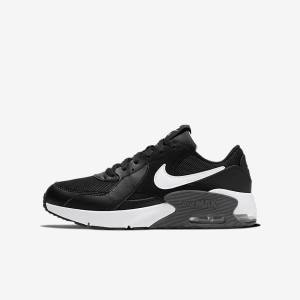 Black / Dark Grey / White Kids' Nike Air Max Excee Older Sneakers | NK723MSF