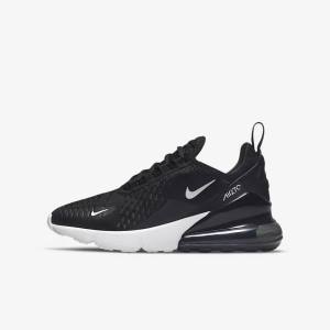 Black / Dark Grey / White Kids' Nike Air Max 270 Older Sneakers | NK947NKR