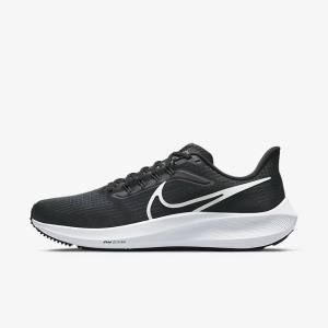 Black / Dark Grey / White Men's Nike Air Zoom Pegasus 39 Road Running Shoes | NK523AKJ