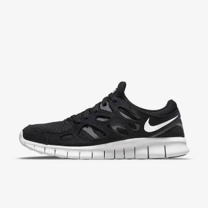 Black / Dark Grey / White Men's Nike Free Run 2 Sneakers | NK895WZK