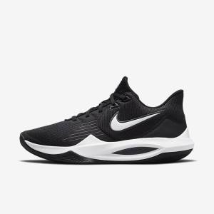 Black / Dark Grey / White Men's Nike Precision 5 Basketball Shoes | NK208ZVQ