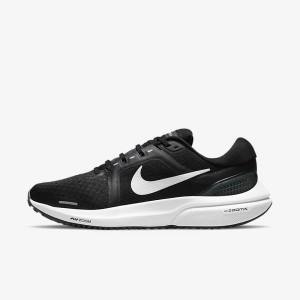 Black / Dark Grey / White Women's Nike Air Zoom Vomero 16 Road Running Shoes | NK450BIA