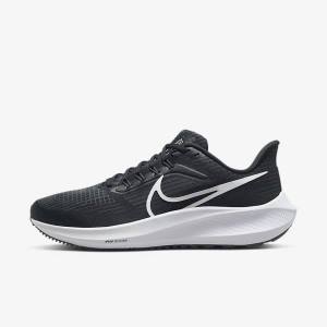 Black / Dark Grey / White Women's Nike Air Zoom Pegasus 39 Road Running Shoes | NK805STD