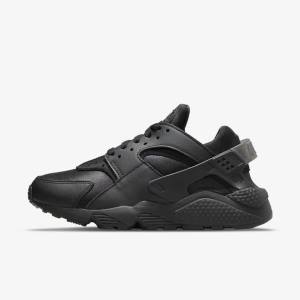 Black / Dark Grey Women's Nike Air Huarache Sneakers | NK953TAK