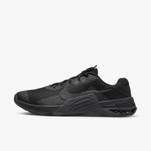 Black / Dark Grey Women's Nike Metcon 7 Training Shoes | NK842DLU