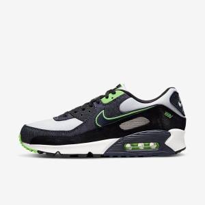 Black / Green / White / Obsidian Men's Nike Air Max 90 SE Sneakers | NK673IPY