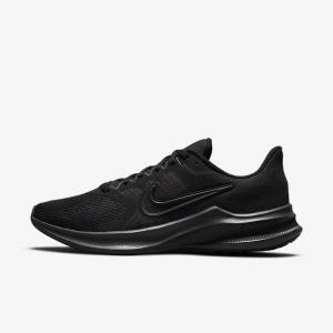 Black / Grey / Dark Grey Women's Nike Downshifter 11 Road Running Shoes | NK513IAT