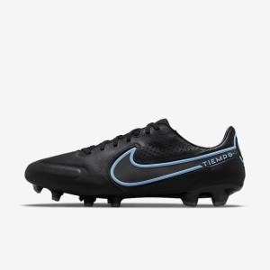 Black / Grey Men's Nike Tiempo Legend 9 Pro FG Firm-Ground Football Shoes | NK815AKH