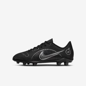 Black / Grey / Metal Silver Kids' Nike Jr. Mercurial Vapor 14 Club MG Older Multi-Ground Football Shoes | NK054VSY