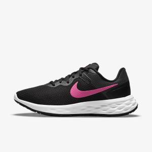 Black / Grey / Pink Women's Nike Revolution 6 Next Nature Road Running Shoes | NK623XBM