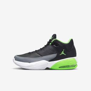 Black / Grey / White / Green Kids' Nike Jordan Max Aura 3 Older Sneakers | NK856ERP