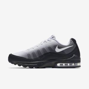 Black / Grey / White Men's Nike Air Max Invigor Print Sneakers | NK328LUP