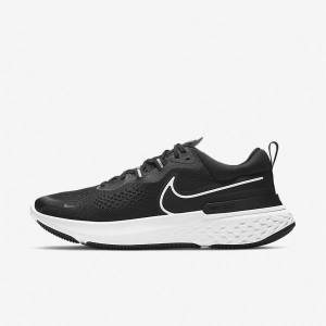 Black / Grey / White Men's Nike React Miler 2 Road Running Shoes | NK207MSG