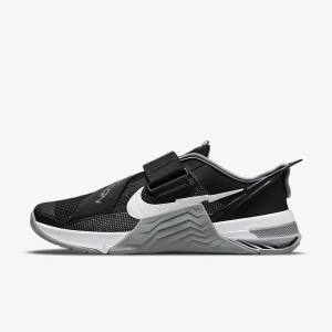 Black / Grey / White / Platinum Women's Nike Metcon 7 FlyEase Training Shoes | NK960EDX