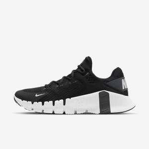 Black / Grey Women's Nike Free Metcon 4 Training Shoes | NK576FML