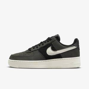 Black / Light Beige Women's Nike Air Force 1 Sneakers | NK139VMO