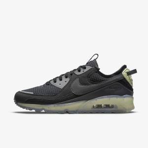 Black / Light Green / Dark Grey Men's Nike Air Max Terrascape 90 Sneakers | NK159UON