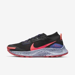 Black / Light Mango / Red Women's Nike Pegasus Trail 3 GORE-TEX Waterproof Trail Running Shoes | NK843HUE