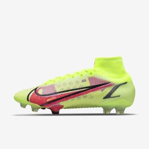 Black / Light Red Men's Nike Mercurial Superfly 8 Elite FG Firm-Grounds Football Shoes | NK890LCM