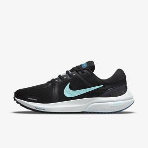 Black / Light Turquoise / Green Women's Nike Air Zoom Vomero 16 Road Running Shoes | NK241NGU