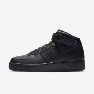 Black Men's Nike Air Force 1 Mid 07 Sneakers | NK459ZPX